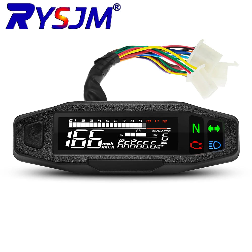 *l Motorcycle Speedometer for KTM EXC 250 RUSI KR200 Digital Meter Electric Injection Carburetor RPM Odometer No Sensor