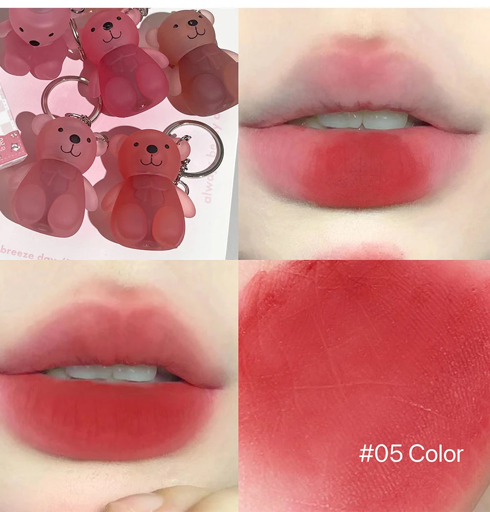 ART VALUE Sevimli Ayıcık Dudak Kili – Mat, Uzun Kalıcı, Anahtarlık Tasarımlı Lip Gloss