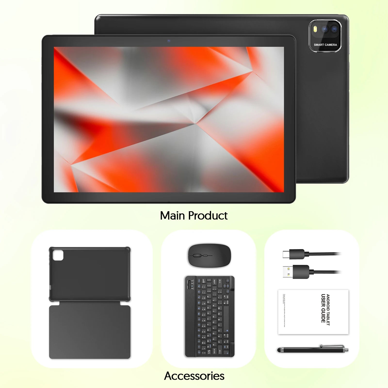 BAKEN 10 İnç Android 15 Tablet - Dört Çekirdekli, 12GB RAM + 64GB Depolama, 5G WiFi, 1280x800 Çift Kamera