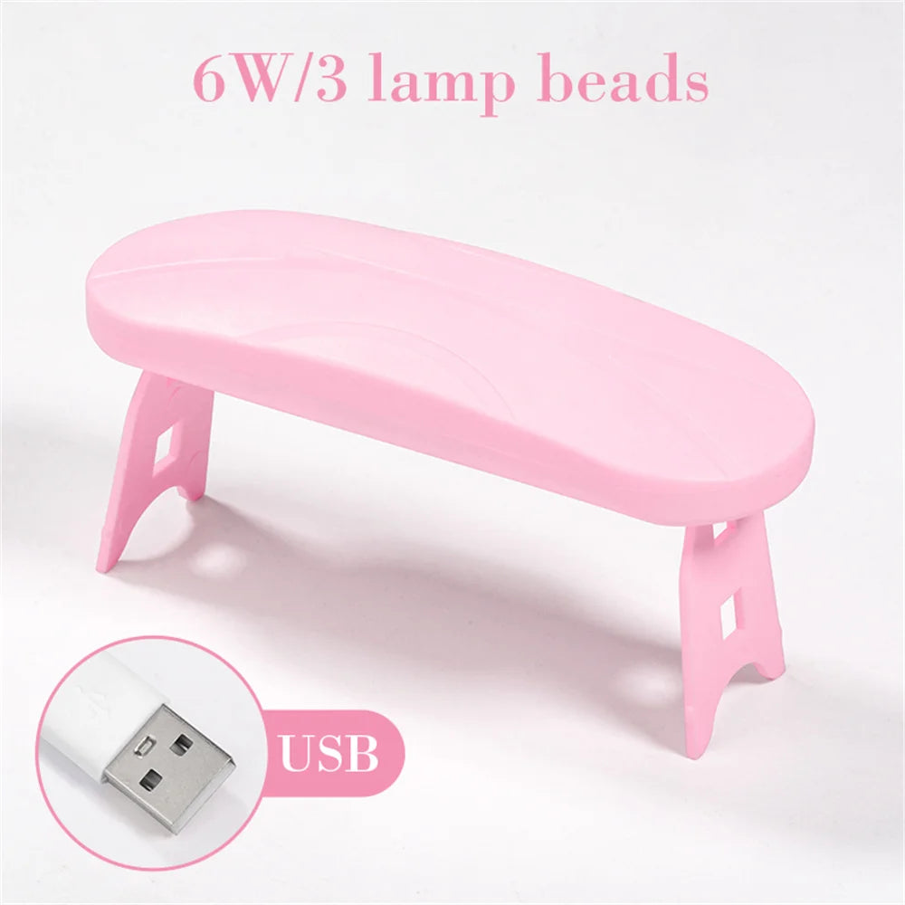Mini UV LED Tırnak Kurutma Lambası 6W – Taşınabilir Jel Oje Kurutucu, 45s/60s Zamanlayıcı, USB Bağlantılı