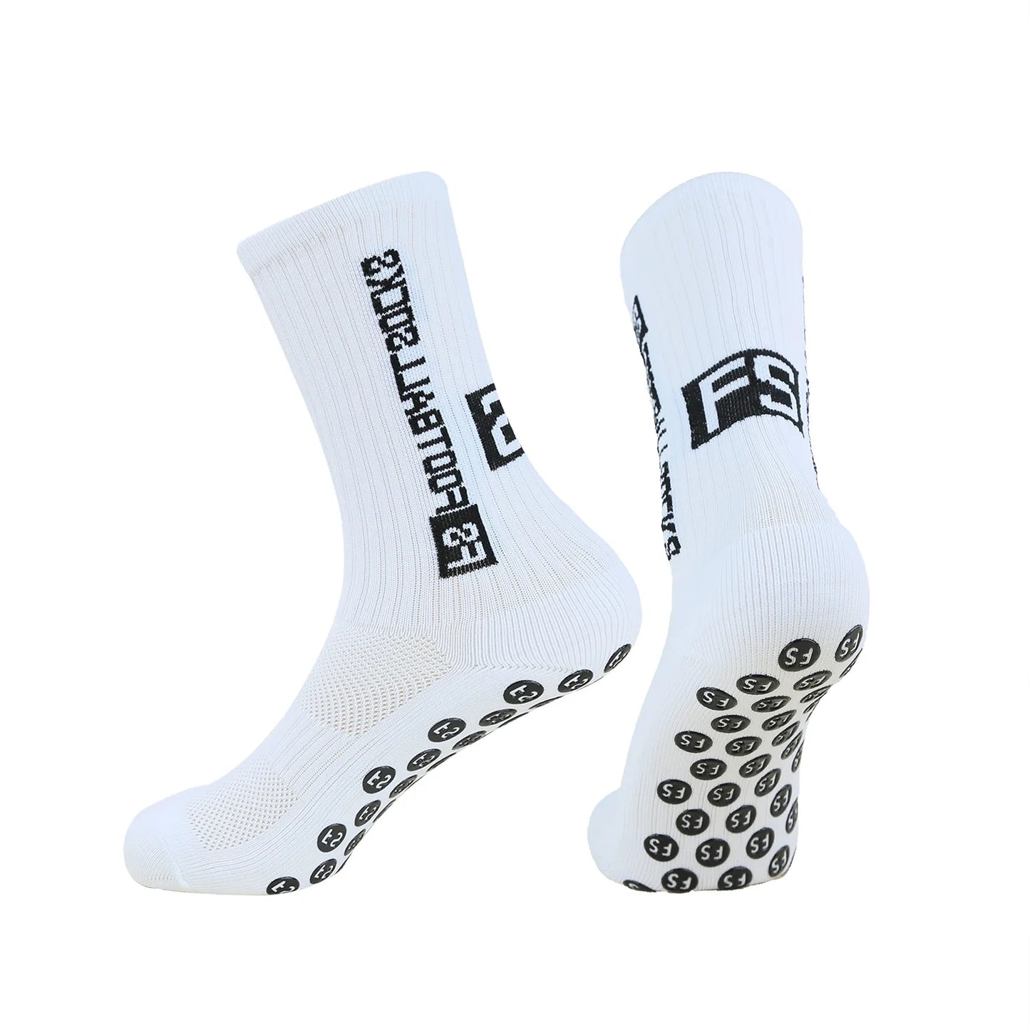 Football socks, men's mid length sports socks, running socks, anti slip thick towel bottom, wear-resistant
