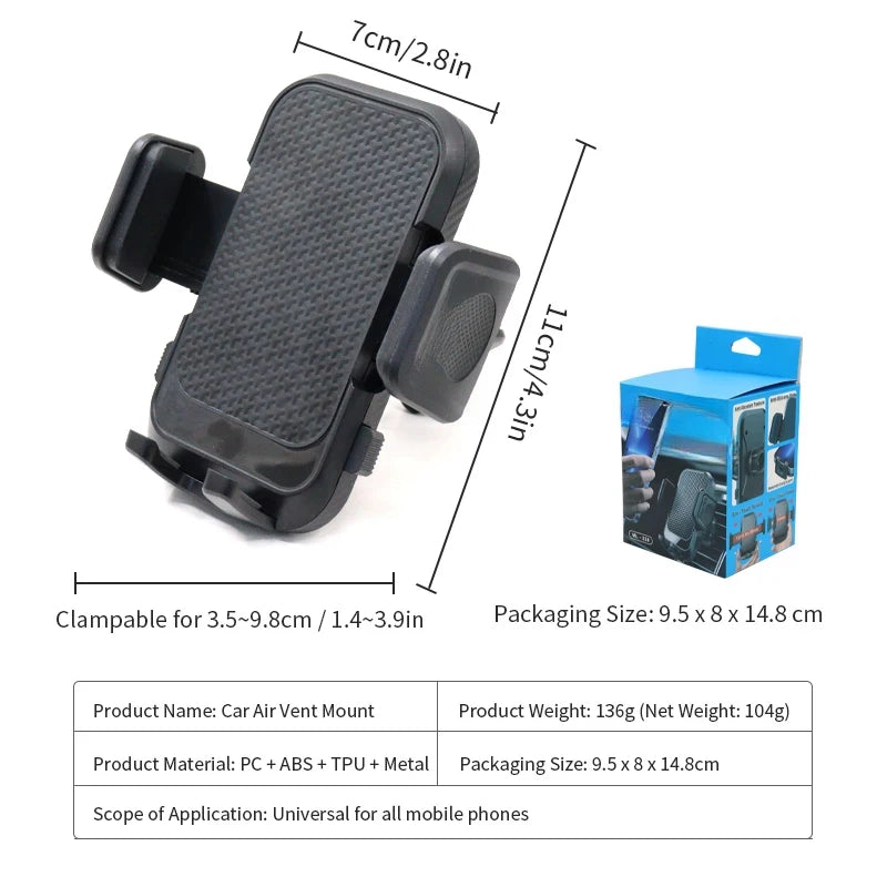 Hot Selling 360° Rotating Phone Holder, Stle Vent Mount 4.5-6.5 Inch Phones, Hands Car Mobile St High Quality