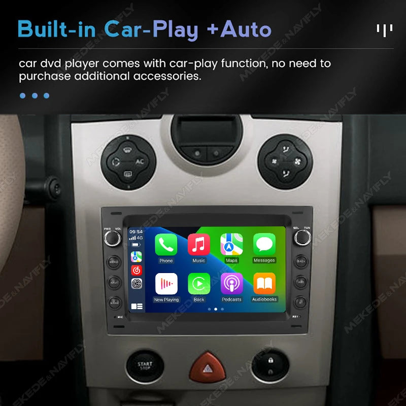 MEKEDE 7'' 9'' CarPlay Android Auto Araç Teybi - Renault Megane 2 2002-2009 Uyumlu Akıllı Multimedya Sistemi