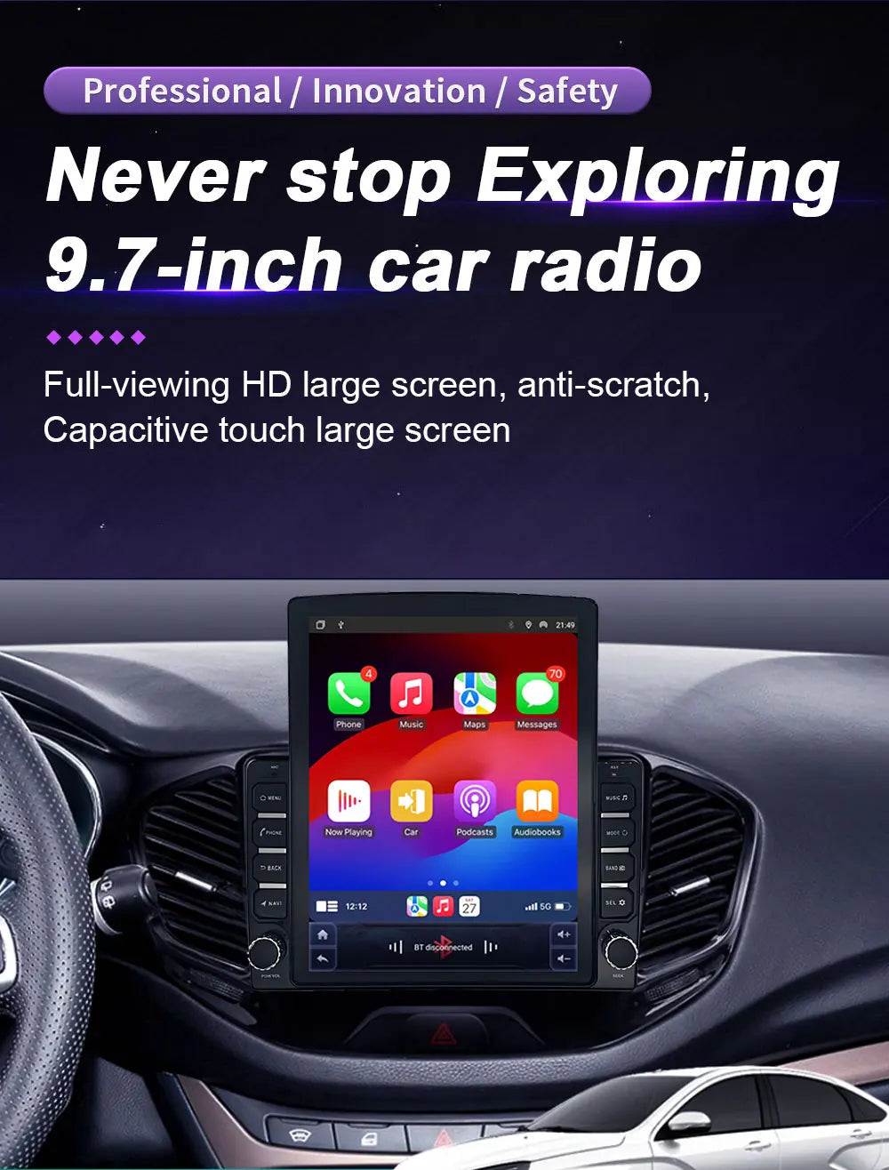 Android 16 9.7 inch Car Radio For Peugeot 407 2004-2008 Multimedia Video Player Navigation GPS Stereo Touch Screen Carplay dvd