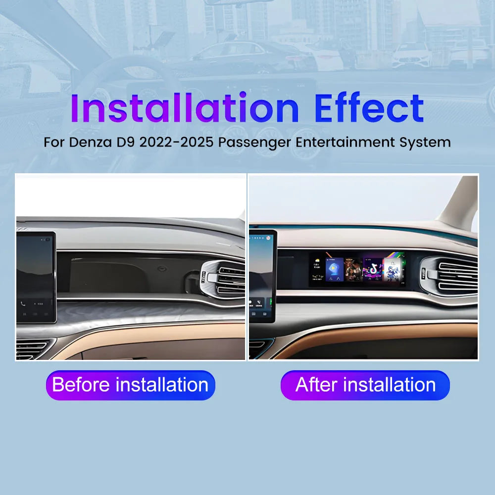 10.25" Co-pilot Entertainment Screen For Denza D9 2022-2025 CarPlay Android Screen Car Multimedia Player Fully Laminated Screen