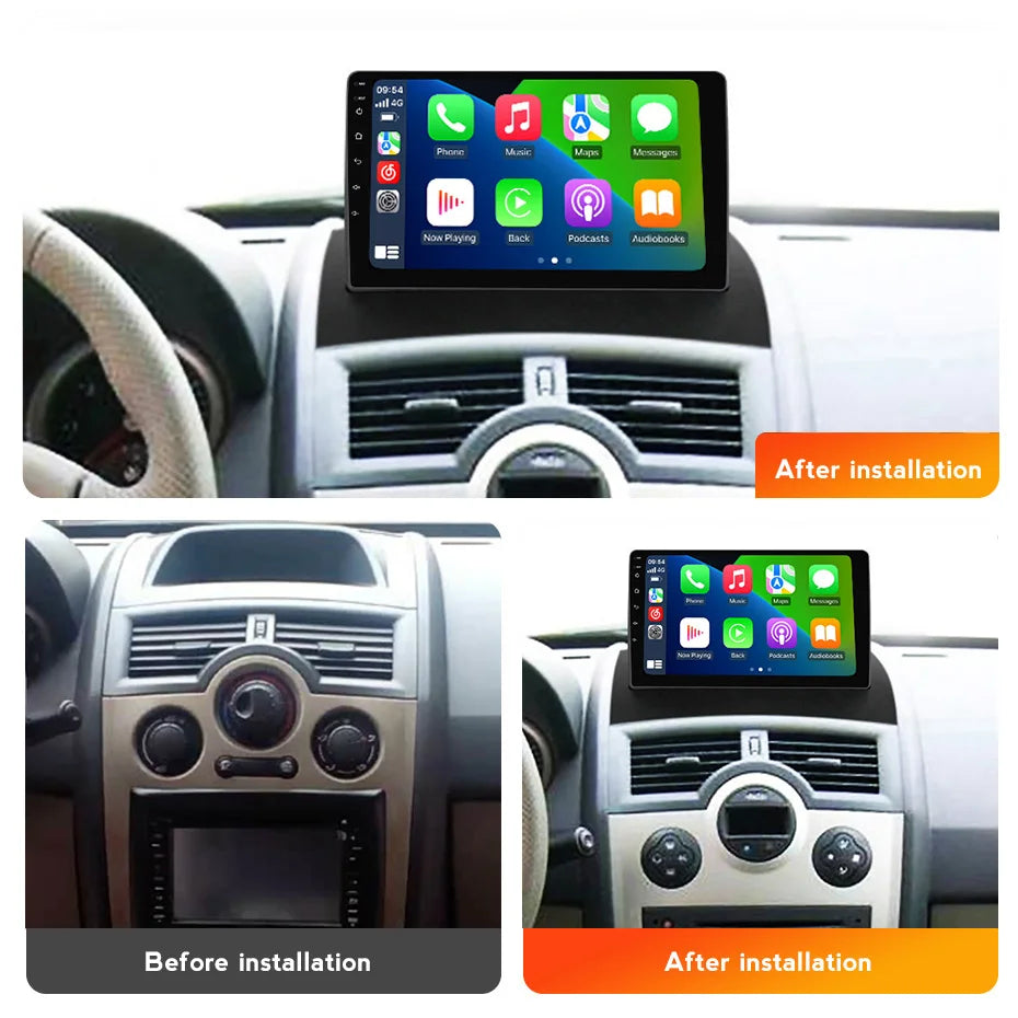 MEKEDE 7'' 9'' CarPlay Android Auto Autoradio - Smartes Multimediasystem kompatibel mit Renault Megane 2 2002-2009