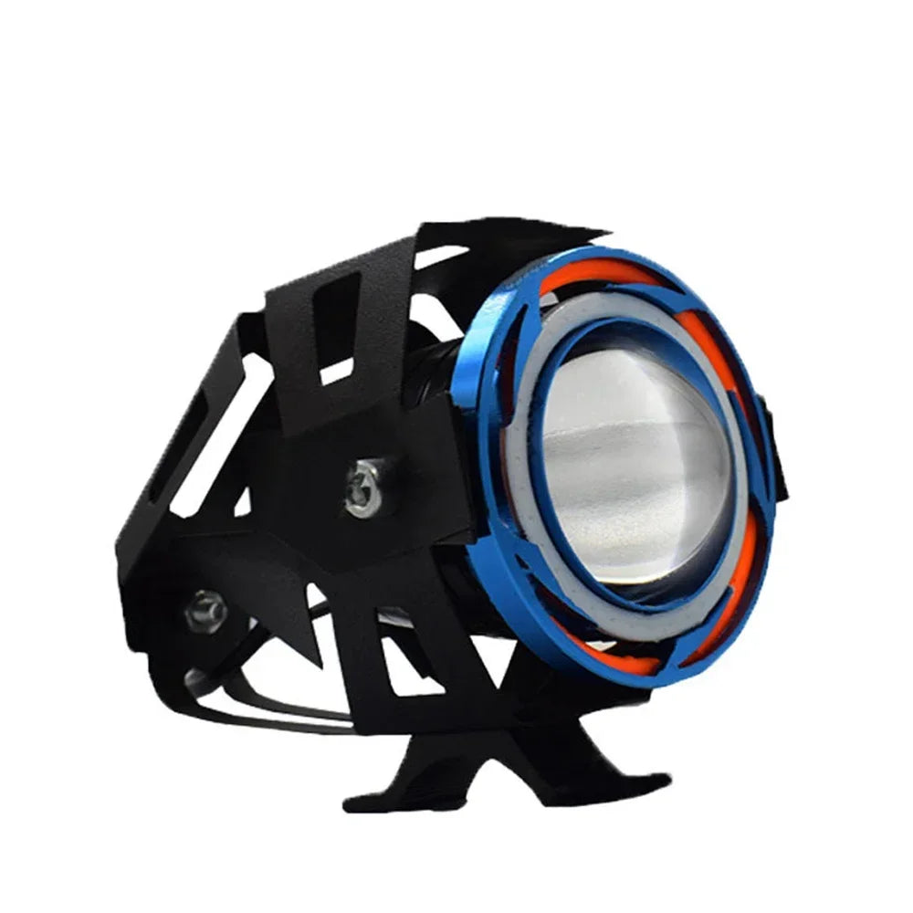 Motorcycle Headlight Fog Lights Super Bright Abgle Eyes Additional Spotlights U7 LED Driving Fog Spot Light with Switch 12V