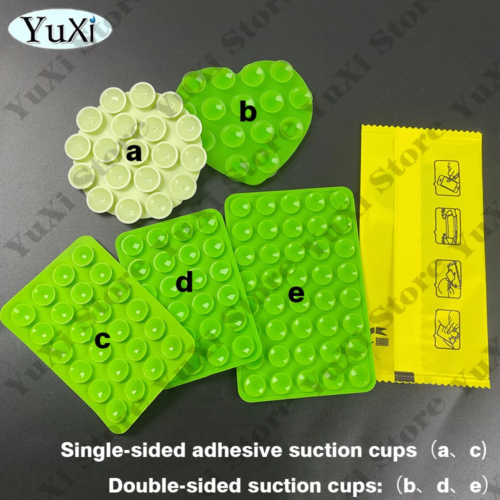 YuXi 5in1 Silikon Vantuz Seti – Tek & Çift Taraflı, Telefon Tutucu, Duvar & Masa Sabitleme