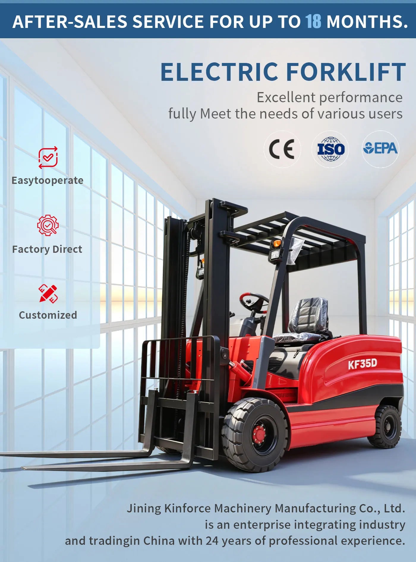 CE Certified 2 Ton Electric Forklift 1.5t 2.5t 3t 5t Lithium Battery Truck, Montacargas Eléctrico, Counterbalanced Forklift