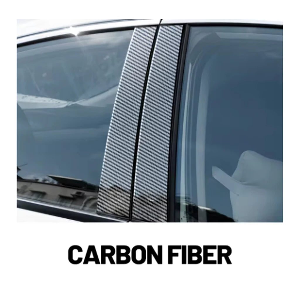 2pcs Window Trim Sticker for Audi e-tron GT RS 2024~2026 2025 Carbon Fiber PC Material Car B C Pillar Post Cover Door Accessorie