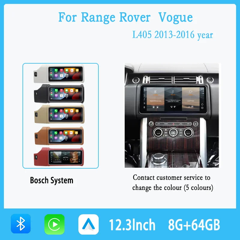 12.3" For Range Rover Vogue L405 2013-2017 Android 14 multimedia player car GPS radio Carplay automatically retains OEM menu