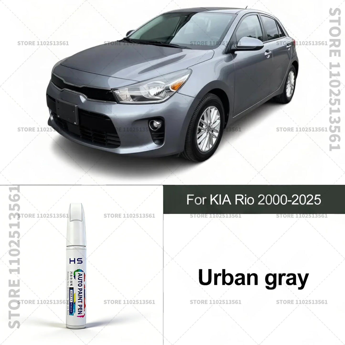 Touch Up Paint Pen for Car Scratch Repair Quick Dry Auto Paint Brush for Minor Paint Damage For KIA Rio 2000-2025 White Silver