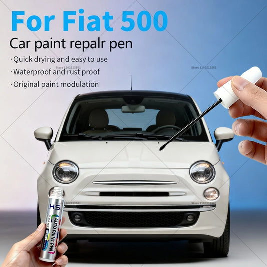 For Fiat 500 Car Paint Repair Pen Touch Up Scratch Remover DIY Auto Accessories Black Red White Silver Grey Yellow Orange Brown
