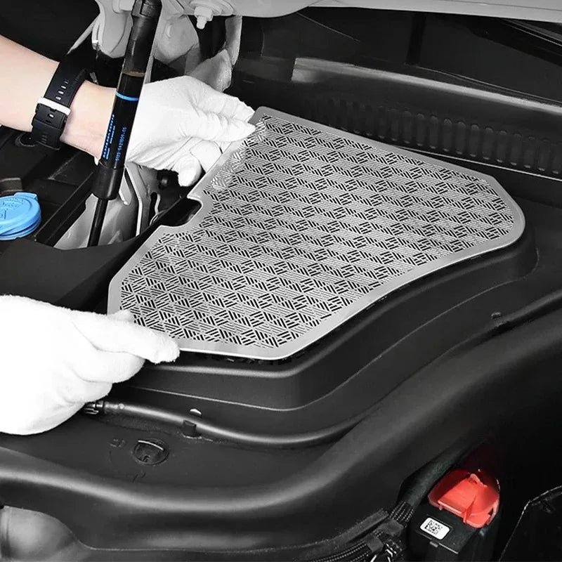 For BMW 5 Series G60 2024-2026 Stainless Steel Black Car Front Engine Compartment Dust Trim Cover Exterior Accessories