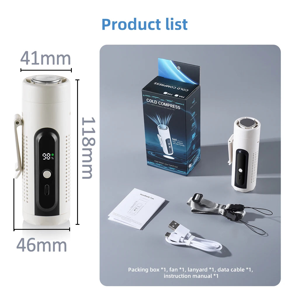 Taşınabilir Boyun Fanı 3000mAh – 199 Hız Ayarlı, USB Şarjlı, Yaz Sezonu Cep Fanı