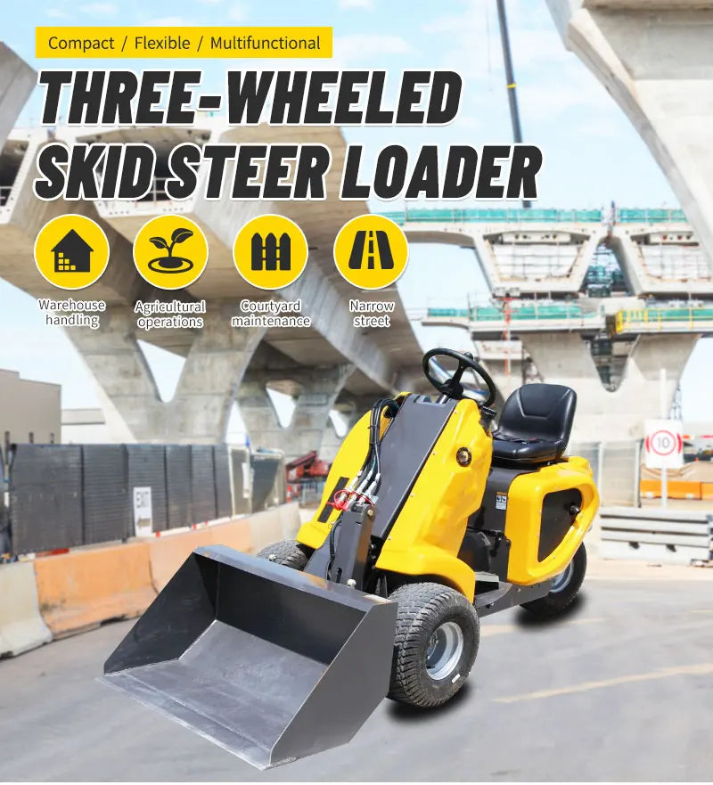 Factory price customization three wheeled small sliding loader wheel sliding loader construction site