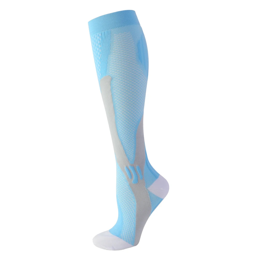 12 Colors Compression Socks For Football Anti Fatigue Pain Relief Men Women 20-30 Mmhg Running Socks Fit For Sport Socks