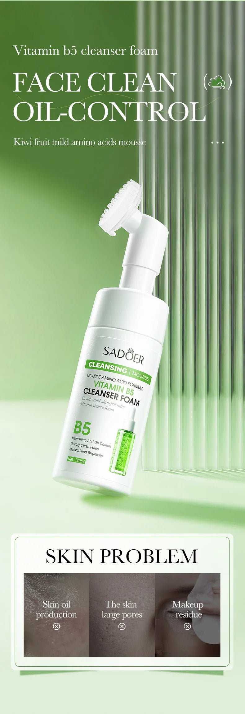 SADOER Q10 & C Vitamini Yüz Temizleme Köpüğü – Nemlendirici, Aydınlatıcı Cilt Bakımı