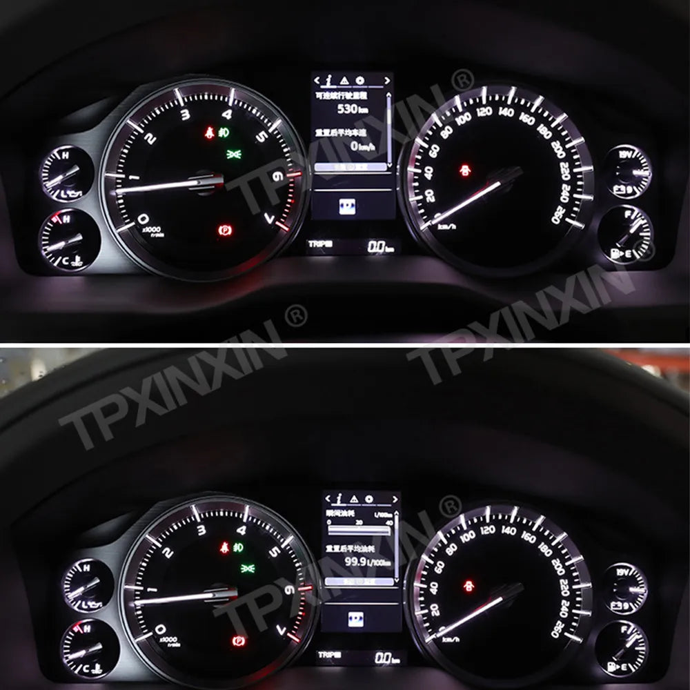 Car Digital Cluster For Toyota Land Cruiser 200 LC200 2008-2020 LCD Instrument Panel Virtual Cockpit Dashboard Speedometer TPMS