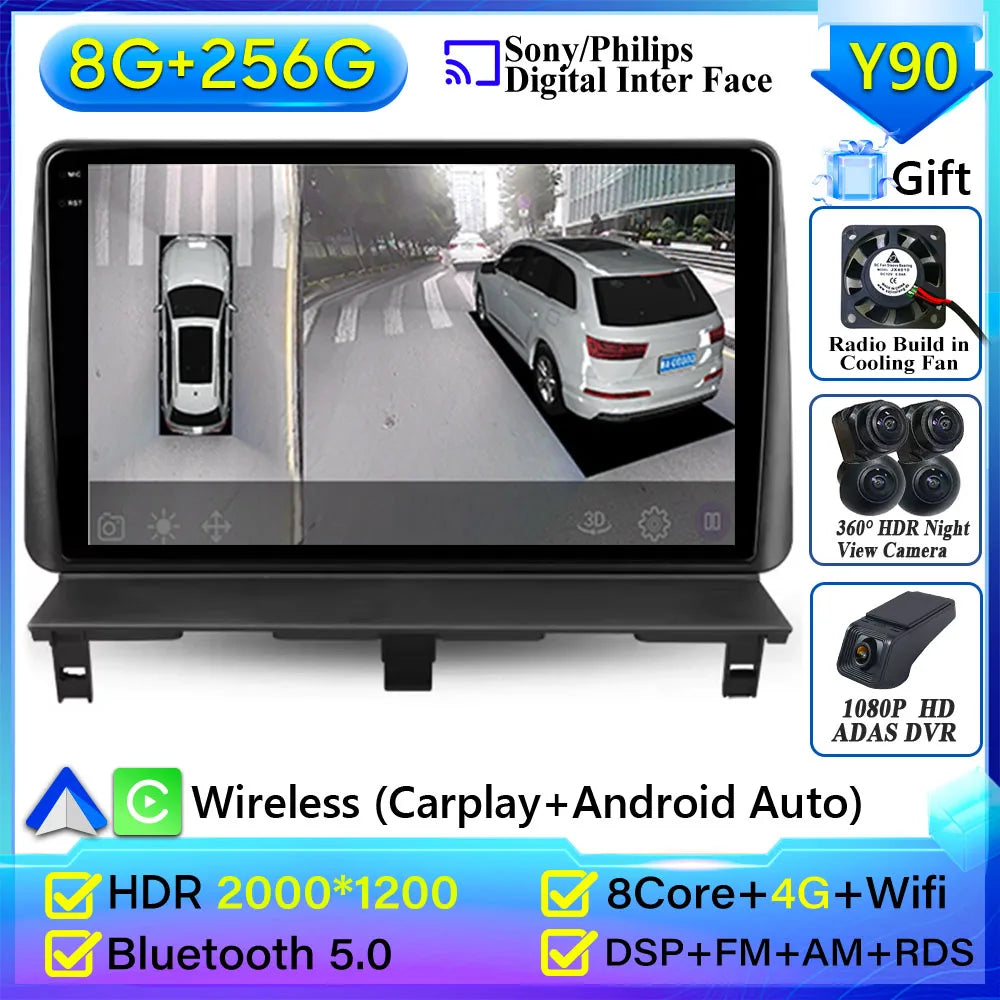 For Peugeot Partner 1 2002-2008 Car Radio Carplay Navigation GPS Multimedia Player Android Auto Video Display WiFi 4G No 2din 2K