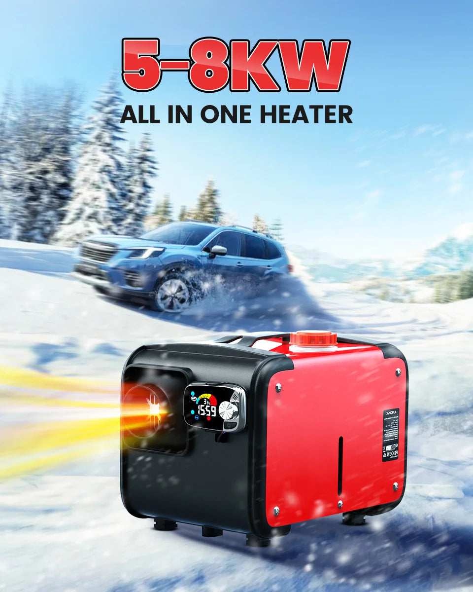 KROAK 5-8KW 12V Diesel Air Heater All in One Car Parking Diesel with LCD Switch For Car Truck Boat RV 24V Parking Diesel Heater