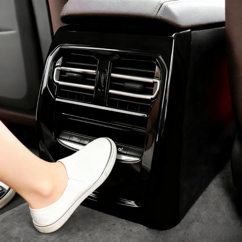 For BMW 3 Series I3 G20 2020-2024 Carbon Fiber Car Rear Air Vent Cover Frame Anti-Kick Panel Trim Interior Car Accessories