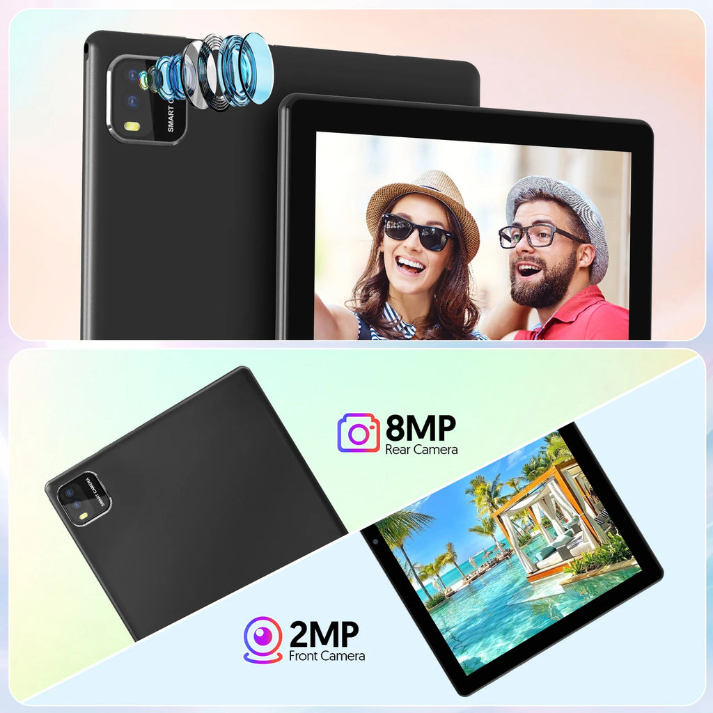 BAKEN 10 İnç Android 15 Tablet - Dört Çekirdekli, 12GB RAM + 64GB Depolama, 5G WiFi, 1280x800 Çift Kamera