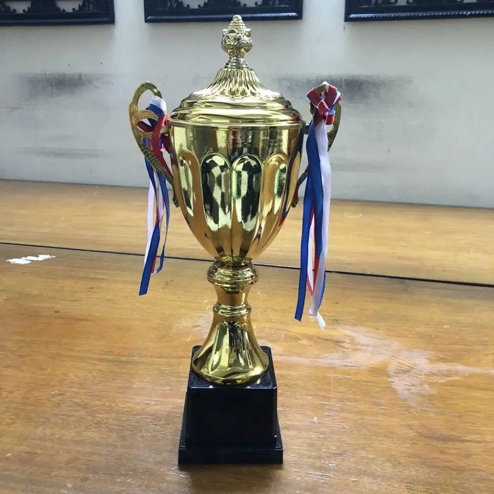 Sports Games Gold Trophy Awards Champion with Lid Winner Award Trophy Toy School Rewarding Supply Competition Soccer