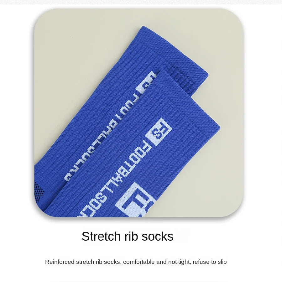Football socks, men's mid length sports socks, running socks, anti slip thick towel bottom, wear-resistant