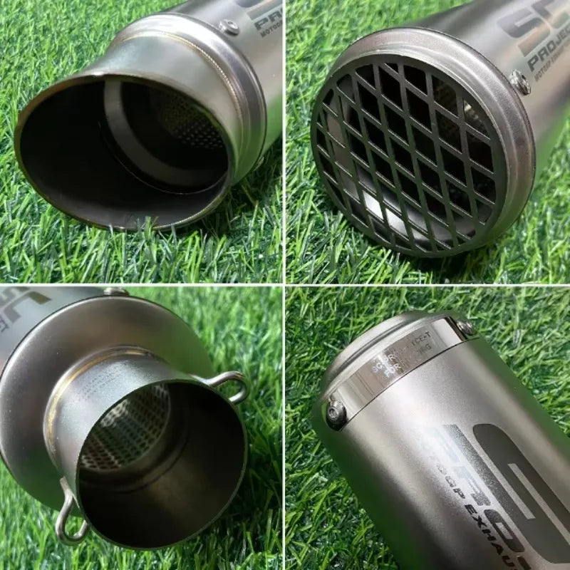 STLF Motorcycle Modified Exhaust Pipe SC Cylindrical Exhaust Pipe for ZX4R  CF450SR 250SR Ninja 400  Z900 DUKE390 R6 R1 R3
