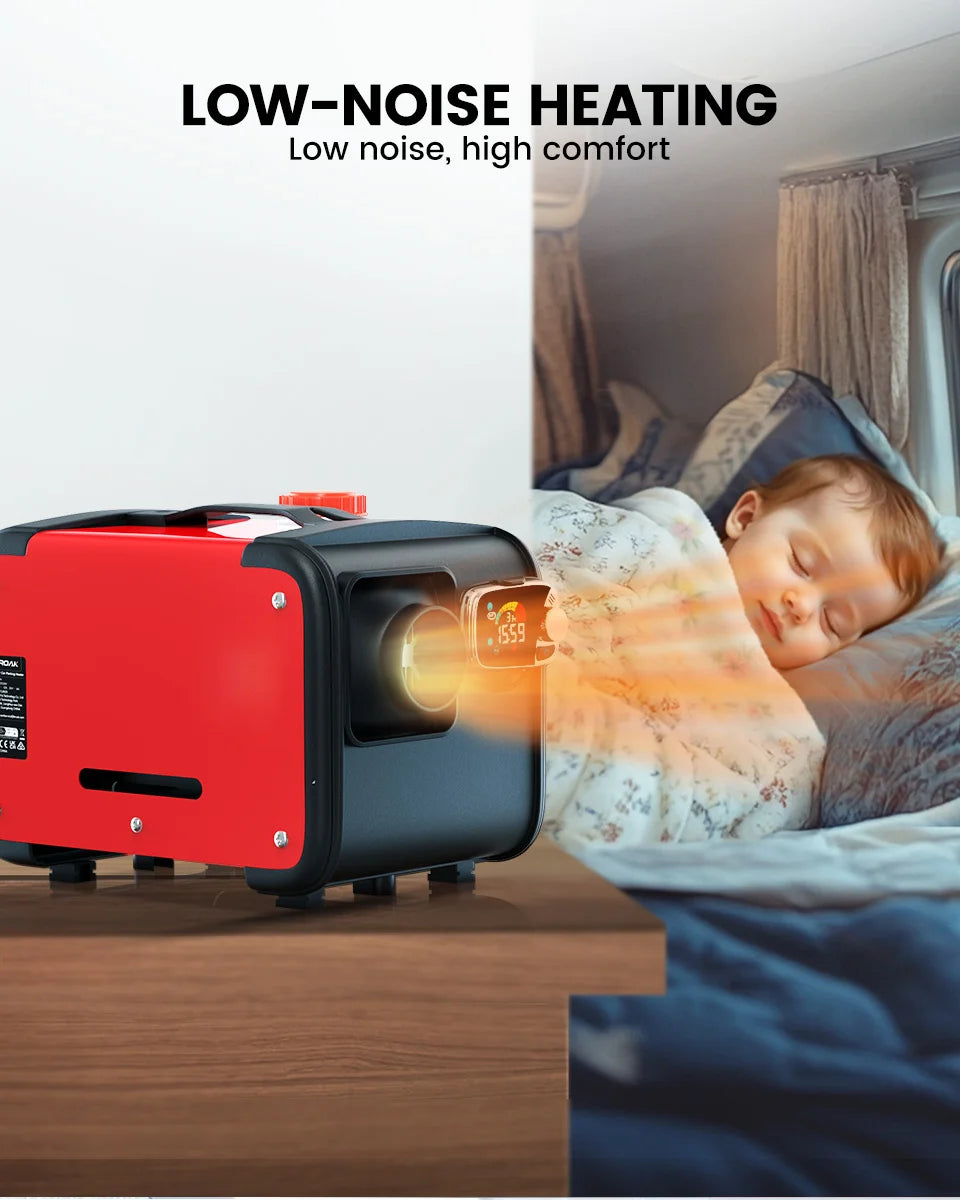 KROAK 5-8KW 12V Diesel Air Heater All in One Car Parking Diesel with LCD Switch For Car Truck Boat RV 24V Parking Diesel Heater