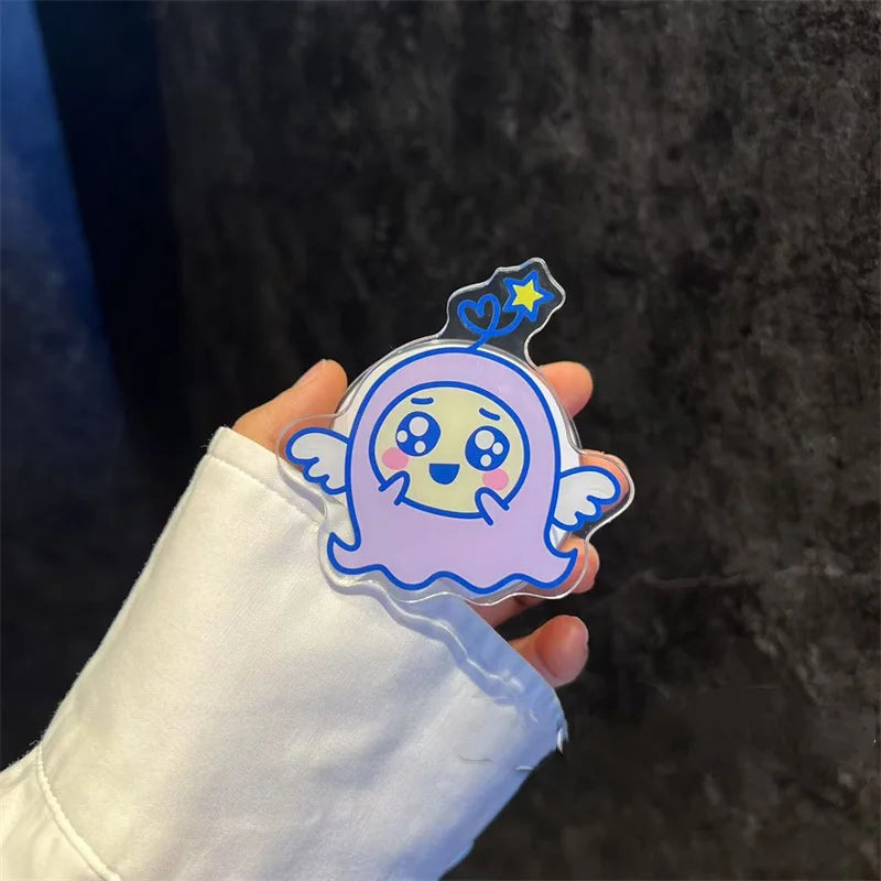 Tamagotchi Stili Şeffaf Manyetik Telefon Tutucu - Katlanabilir PVC Masa Standı