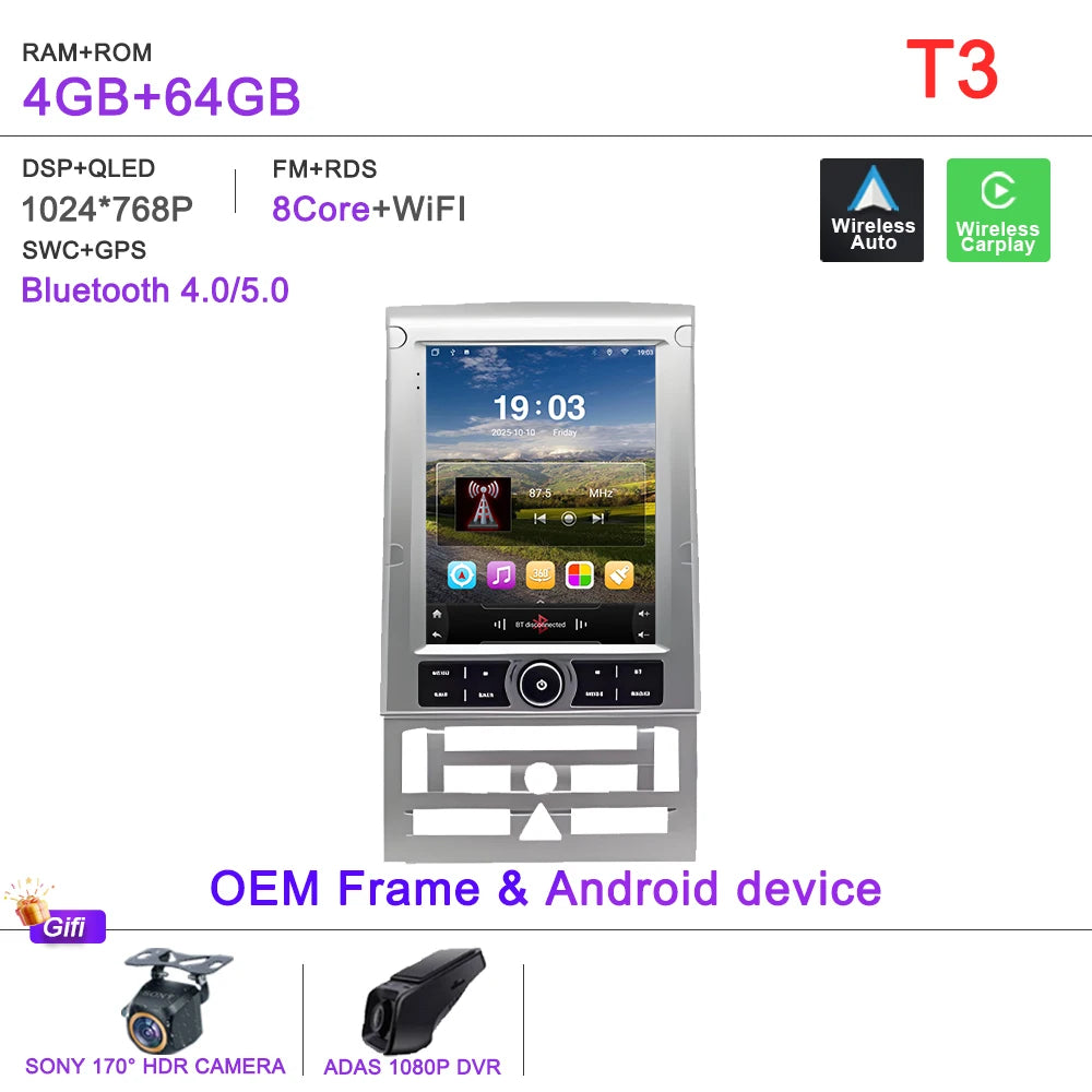 Android 16 9.7 inch Car Radio For Peugeot 407 2004-2008 Multimedia Video Player Navigation GPS Stereo Touch Screen Carplay dvd