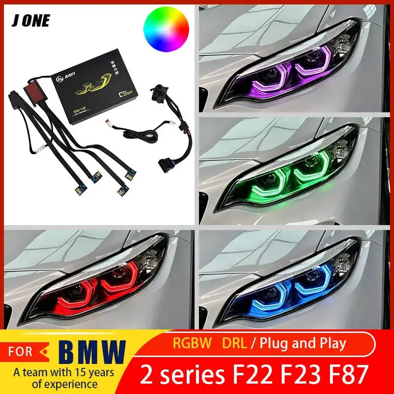 FOR BMW F87 M2 2 Series F23 F22 LCI M240i 230i 218i RGBW LED Headlights Daytime Running Lights Angel Eyes J ONE Multi-color DRL