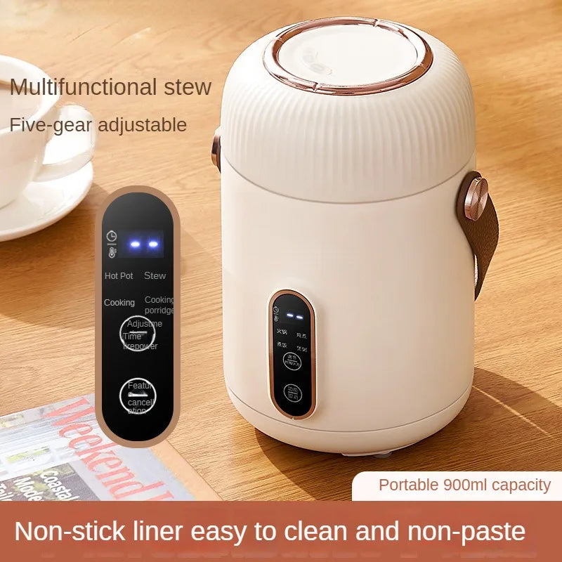 220V 900ML Elektrischer Kochbecher - Tragbarer Mini-Slow Cooker, Multifunktions-Kochmaschine, zum Kochen von Gelee und Pudding