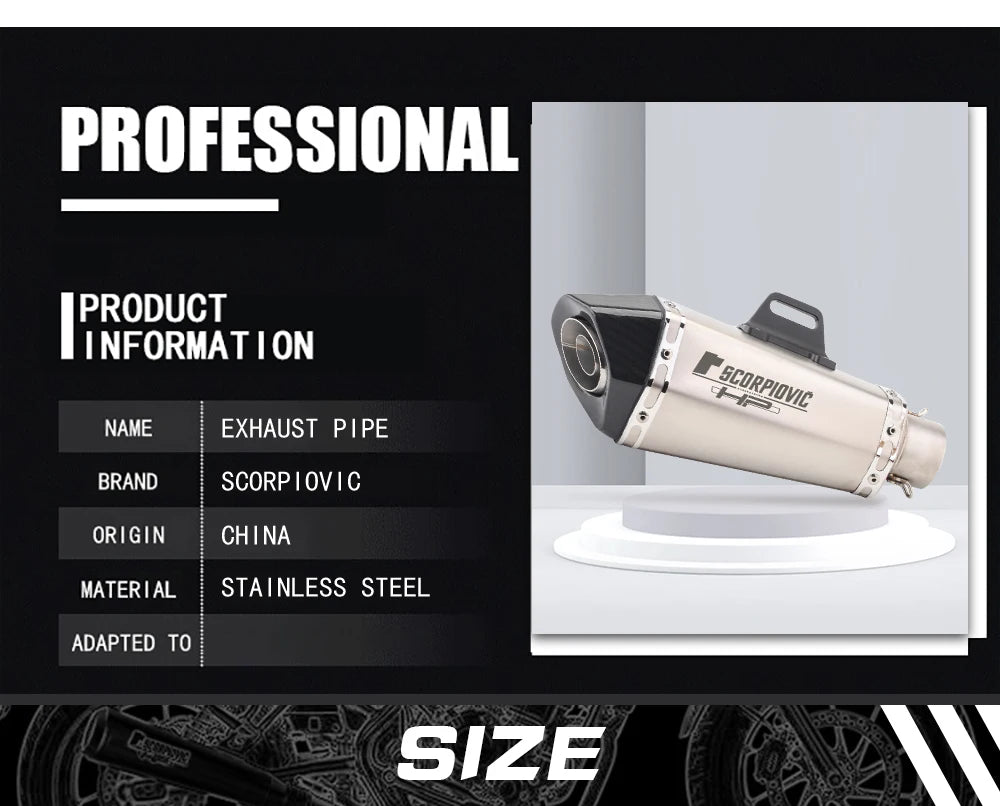 Factory Hot Selling CH-Universal Motorcycle Exhaust  New Condition For Cbr400 Z400 Gsx250 R6 MT15 R3 R25