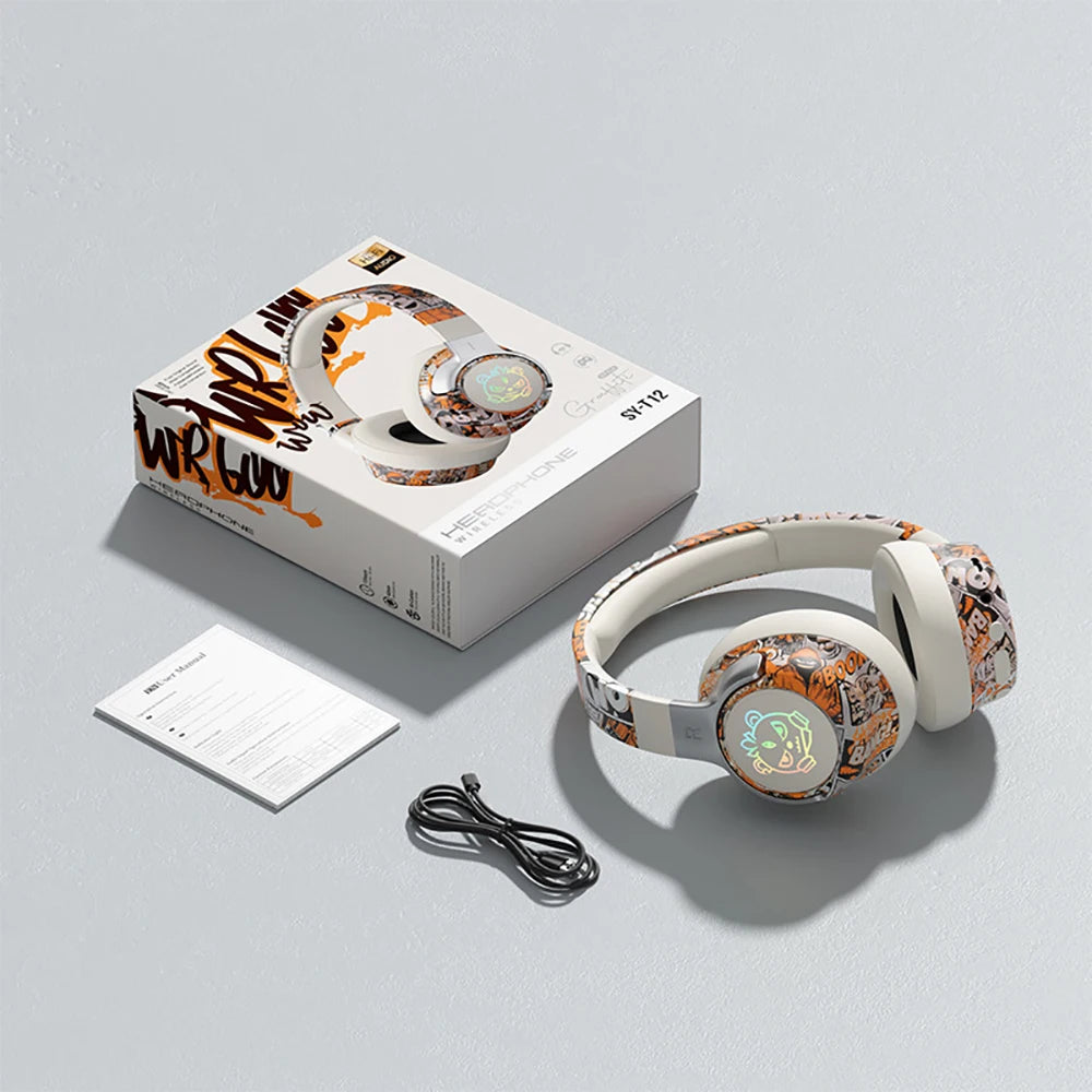 Kabelloses Gaming-Headset Bluetooth 5.3 – mit RGB-Beleuchtung, niedriger Latenz, Mikrofon mit Geräuschunterdrückung