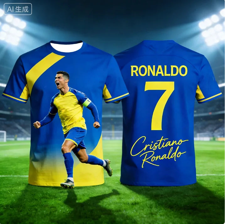 2026 Ronaldo #7 Fan Edition Football Jersey for Adults and Kids Breathable and Comfortable Soccer Training Shirt for Summer