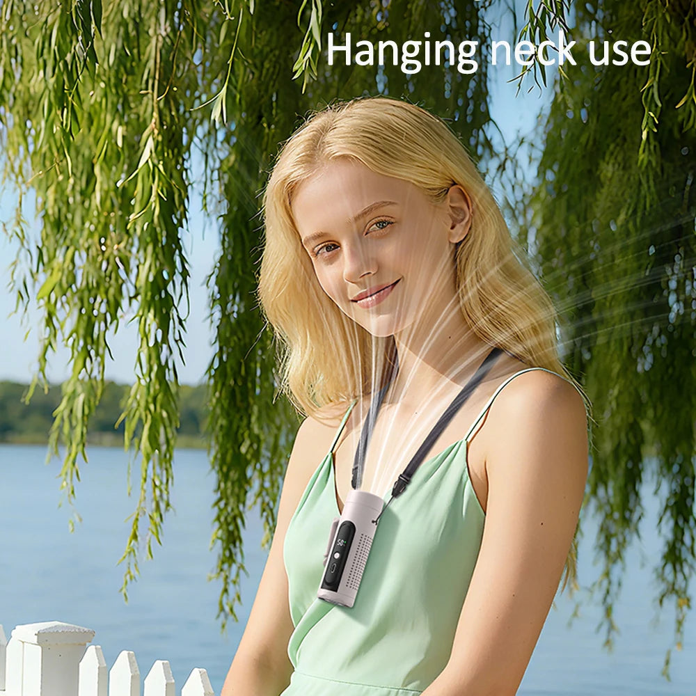 Tragbarer Nackenventilator 3000mAh – 199 Geschwindigkeitsstufen, USB wiederaufladbar, Taschenventilator für den Sommer