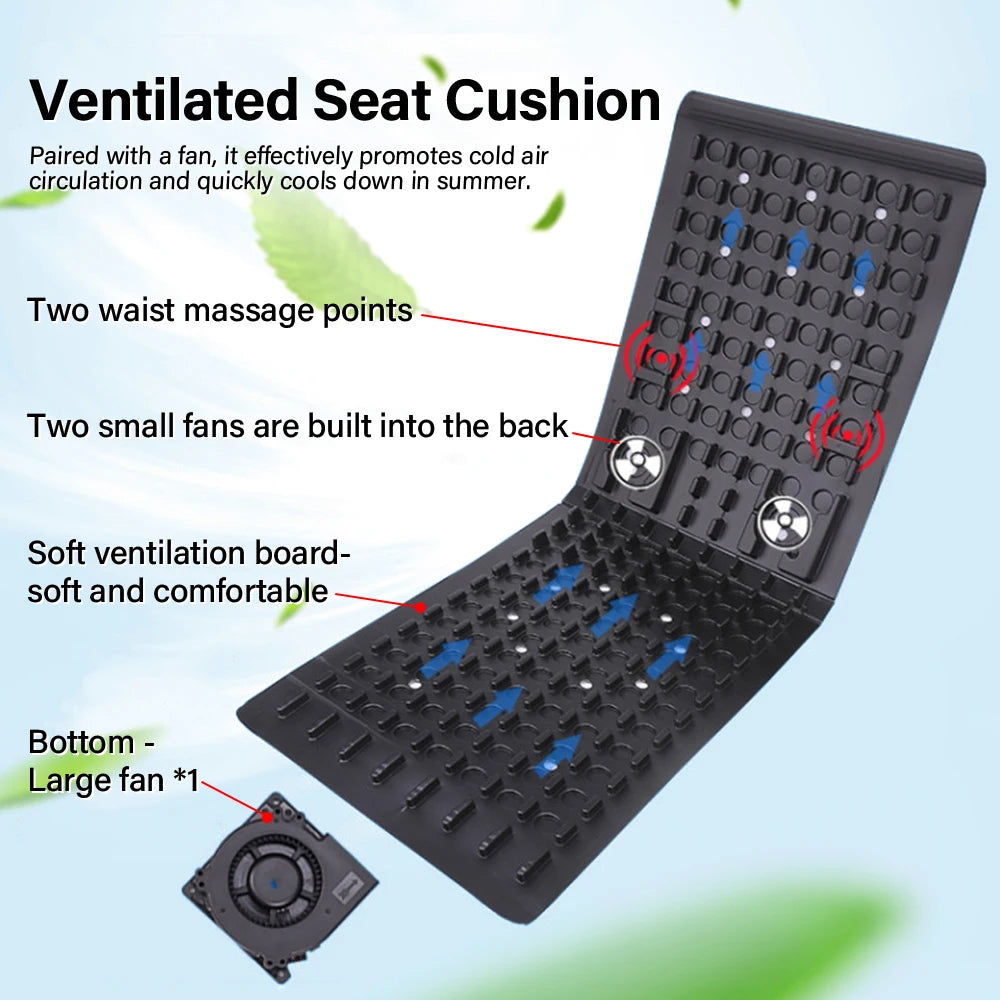 Universal Car Seat Covers Breathable Car Cooling Seat Massage with 3Fan for Cars Trucks SUVs and Van Cars Accessories