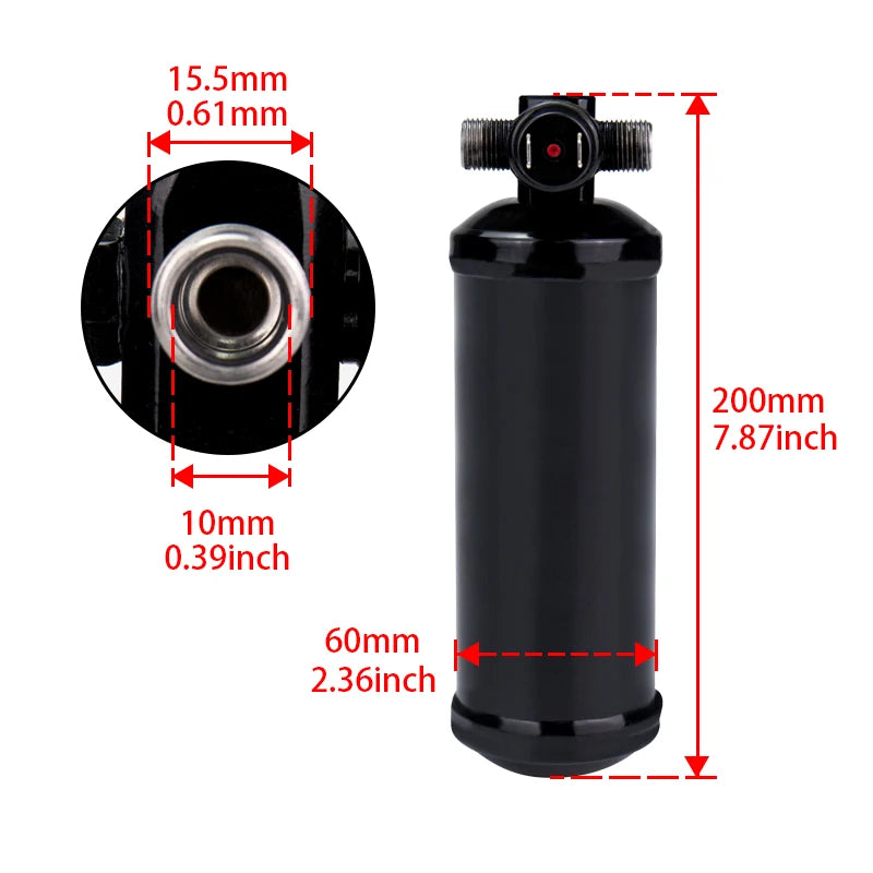 515-4R R134a Receiver Drier Accumulator #6 Thread M16 x 1.5 with Low Pressure Switch Sensor for Auto AC Air Conditioning