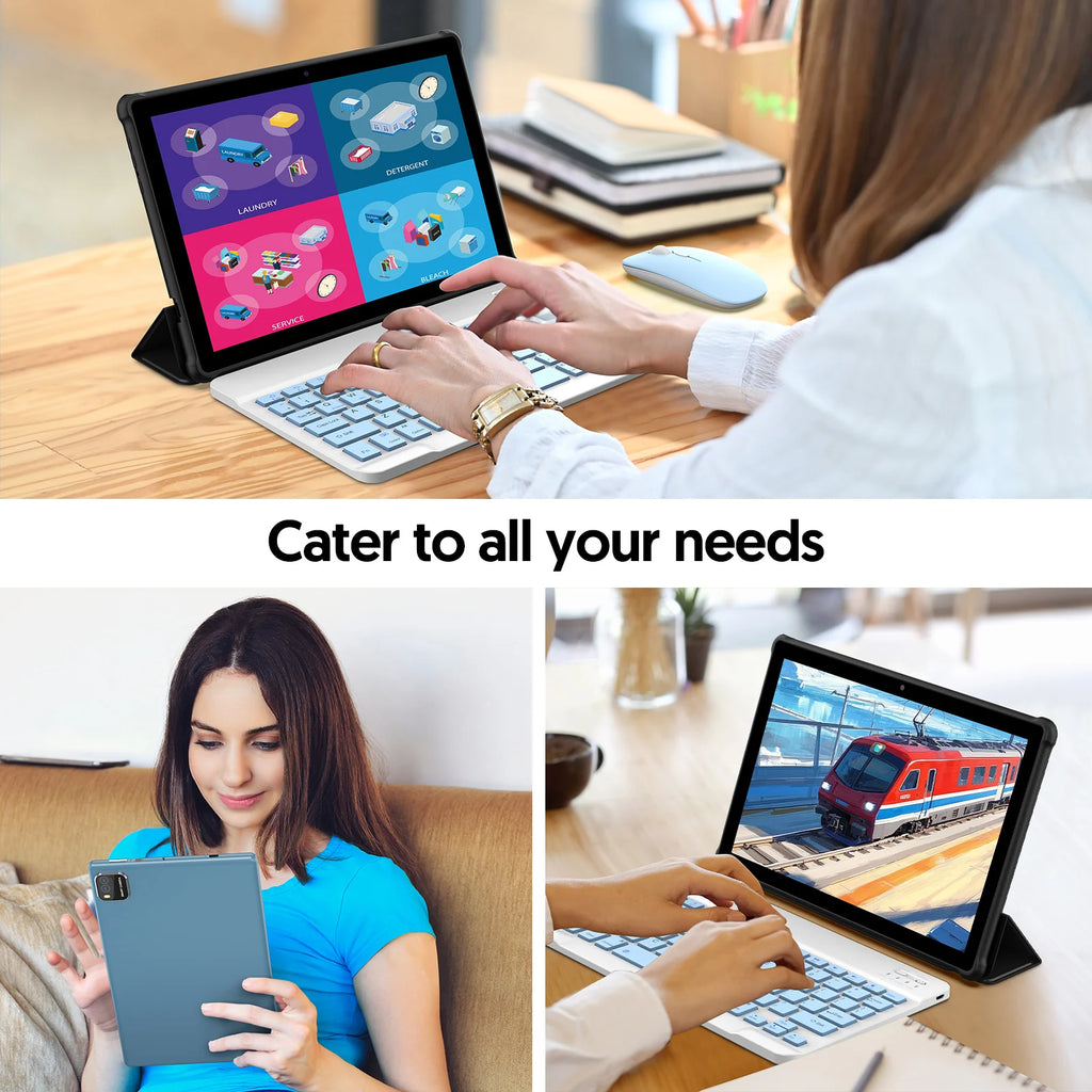BAKEN 10 İnç Android 15 Tablet - Dört Çekirdekli, 12GB RAM + 64GB Depolama, 5G WiFi, 1280x800 Çift Kamera