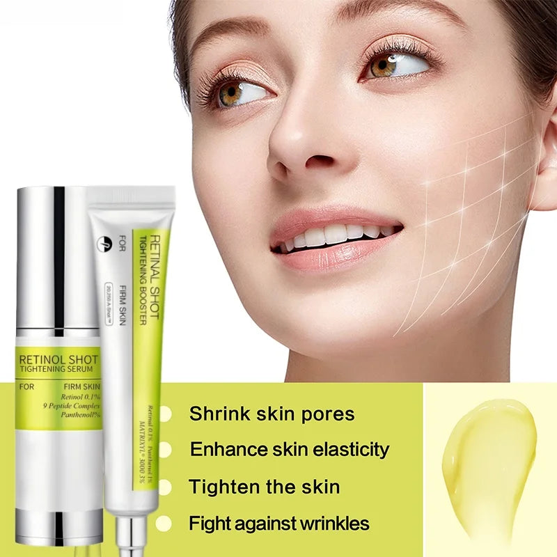 Retinol & Panthenol %1 Göz Kremi ve Serum Seti – C Vitamini, Nemlendirici, Sıkılaştırıcı, Halka ve İnce Çizgi Bakımı