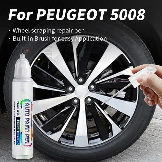 For PEUGEOT 5008 Touch Up Paint Wheel Repair Kit Quick And Easy Wheel Scratch Repair Rim Paint For Car Wheel Repair Silver Black