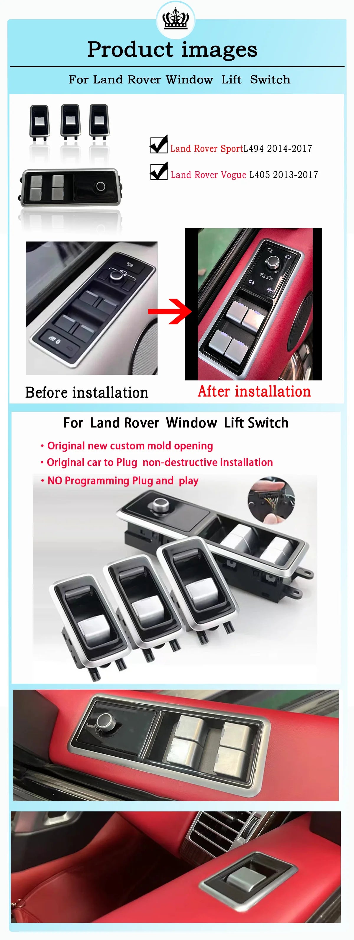 12.3" For Range Rover Vogue L405 2013-2017 Android 14 multimedia player car GPS radio Carplay automatically retains OEM menu