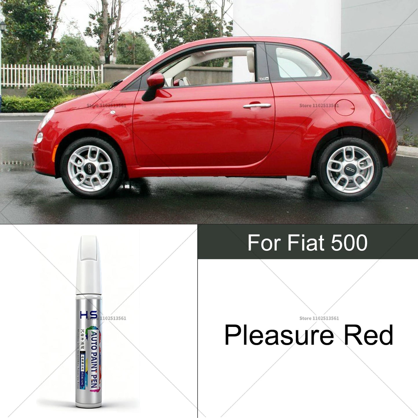 For Fiat 500 Car Paint Repair Pen Touch Up Scratch Remover DIY Auto Accessories Black Red White Silver Grey Yellow Orange Brown
