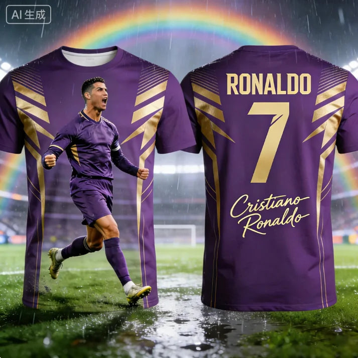 2026 Ronaldo #7 Fan Edition Football Jersey for Adults and Kids Breathable and Comfortable Soccer Training Shirt for Summer