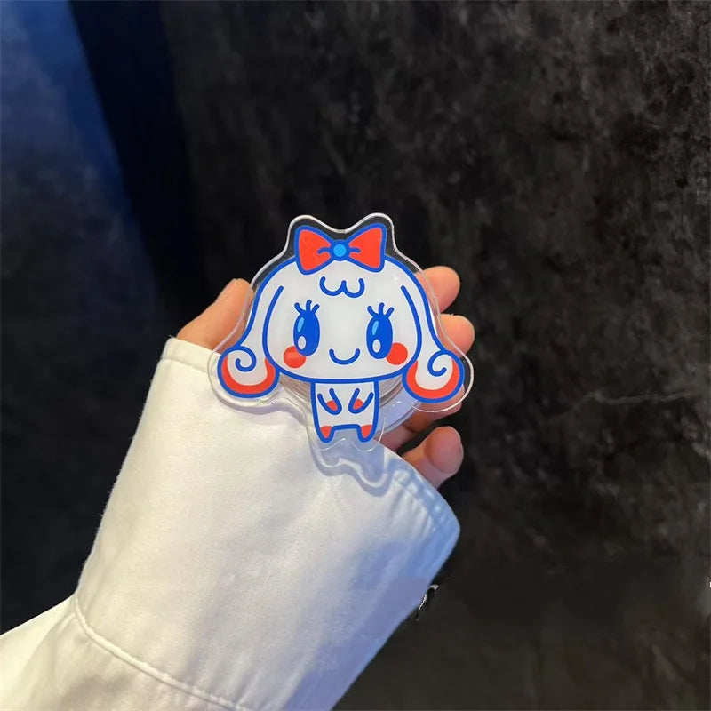 Tamagotchi Stili Şeffaf Manyetik Telefon Tutucu - Katlanabilir PVC Masa Standı