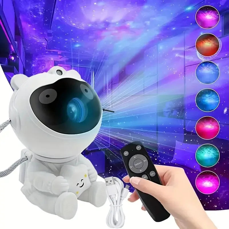 Astronot LED Galaksi Projektör Gece Lambası – Uzaktan Kumandalı, Çocuk Odası ve Yatak Odası Dekor