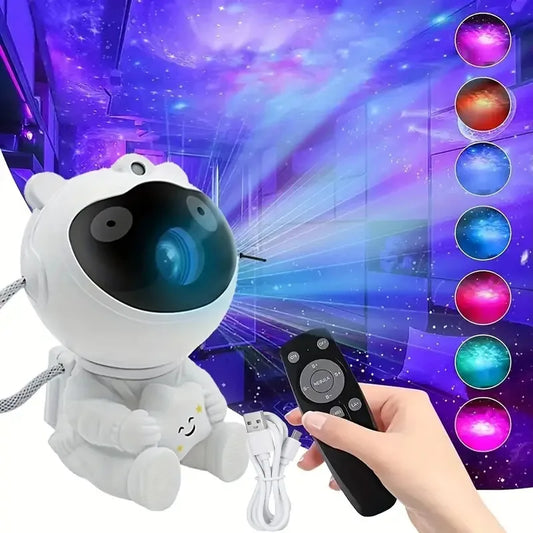 Astronaut LED Galaxy Projector Night Light - Remote Controlled, Kids Room and Bedroom Decor